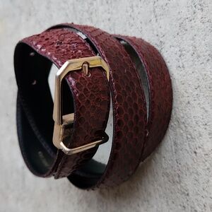 Mod Brev N' A/5117 Made In Italy Leather Snake Skin Design Belt